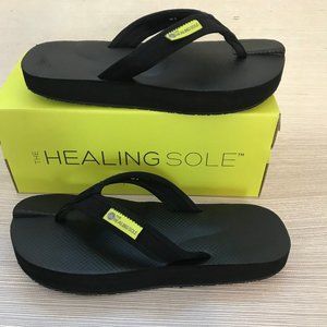 The Healing Sole Original Black Orthotic Flip Flops W9